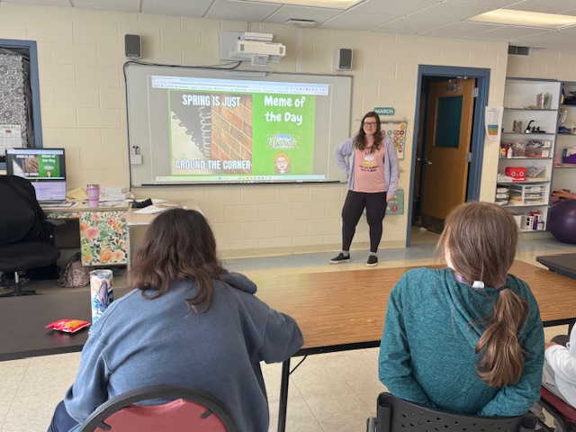 Lisa Cole doing a coffee break with her class