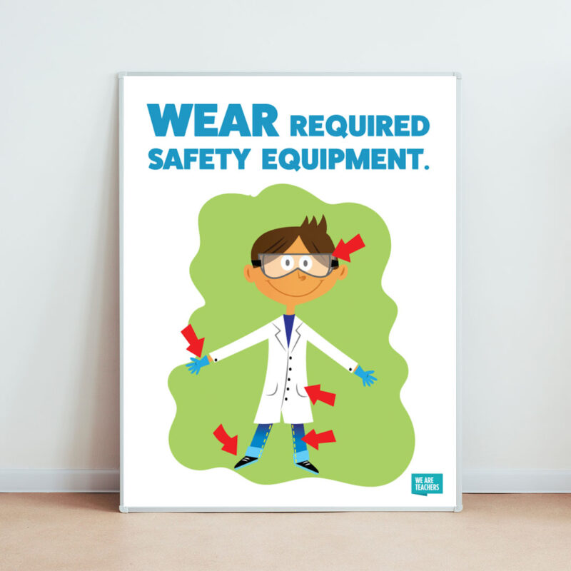 Wear required safety equipment properly at all times.