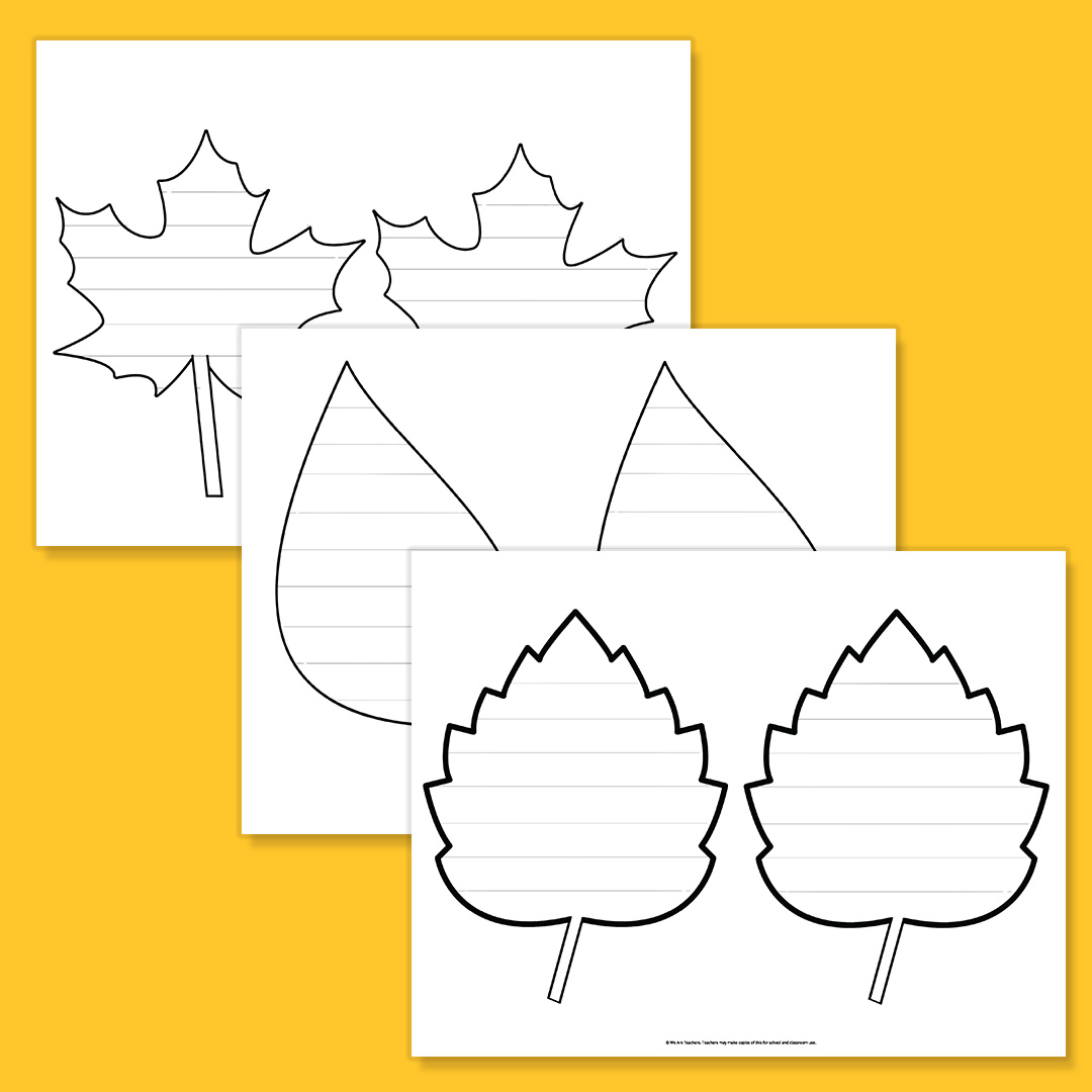 Medium Leaf Template With Lines for Writing