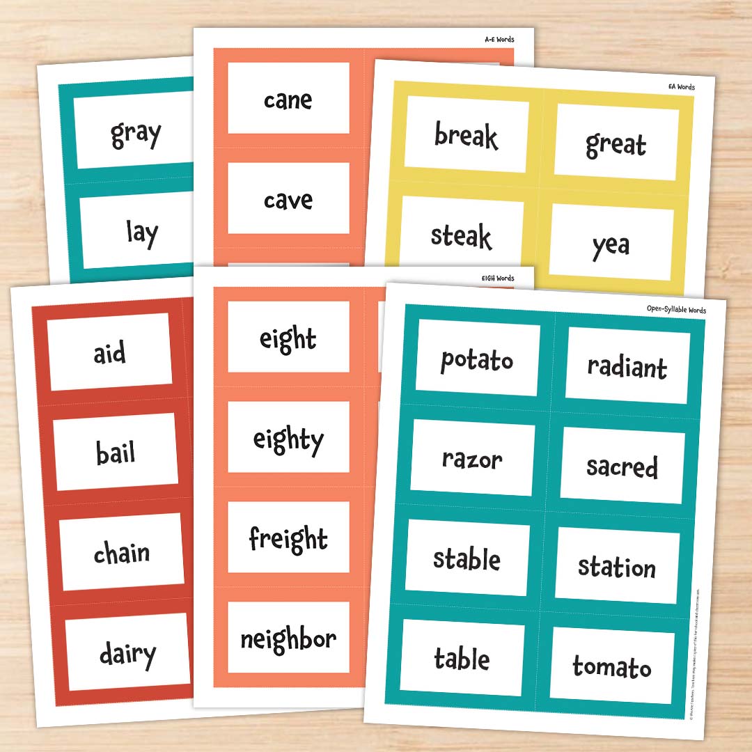 Word List card examples