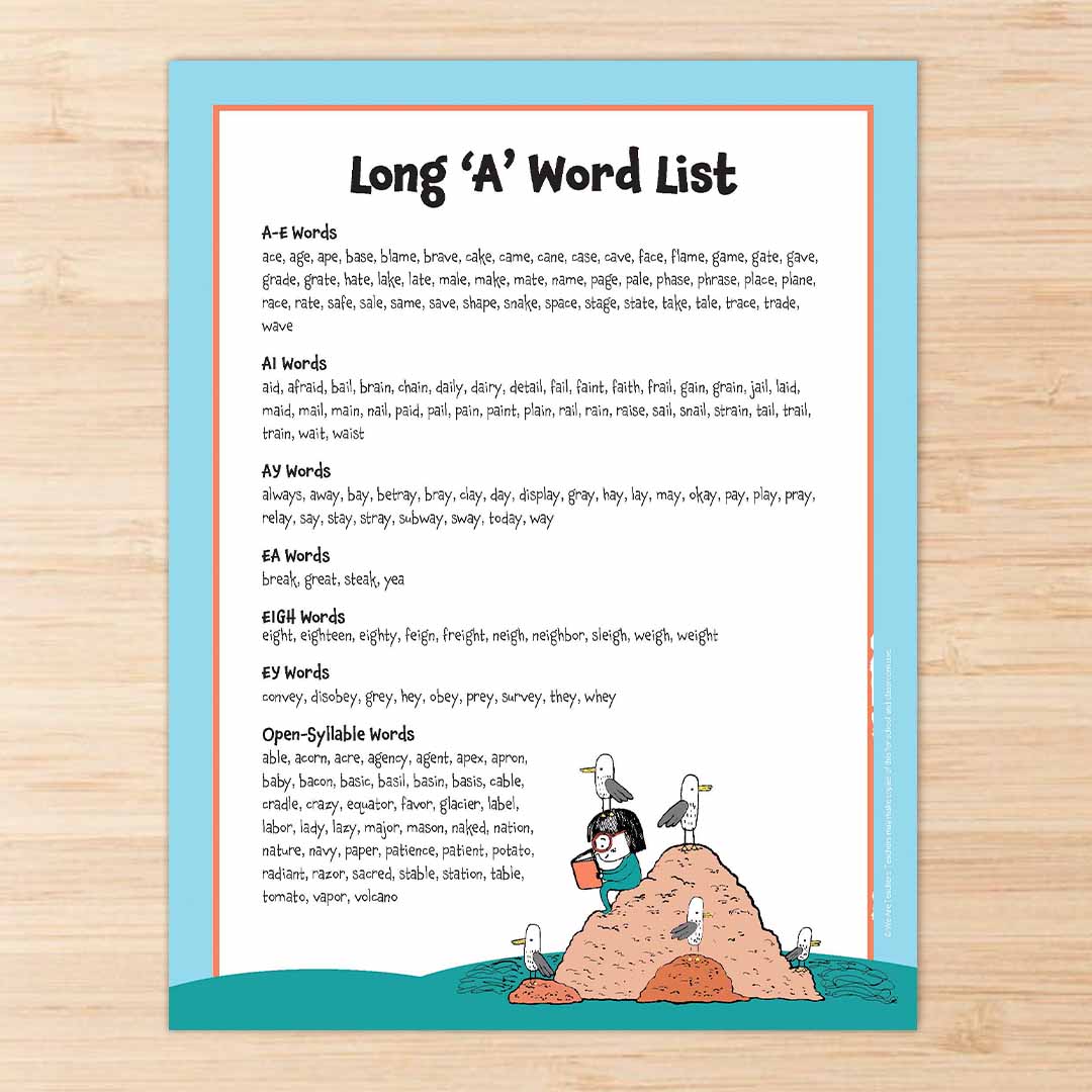 Long A Word List Square