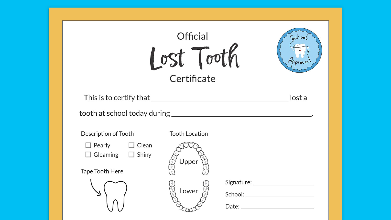 Free Printable Tooth Fairy Letters And Lost Tooth Certificates
