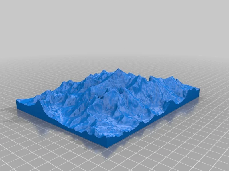 A blue model of Mount Everest is shown as an example of 3D printing ideas