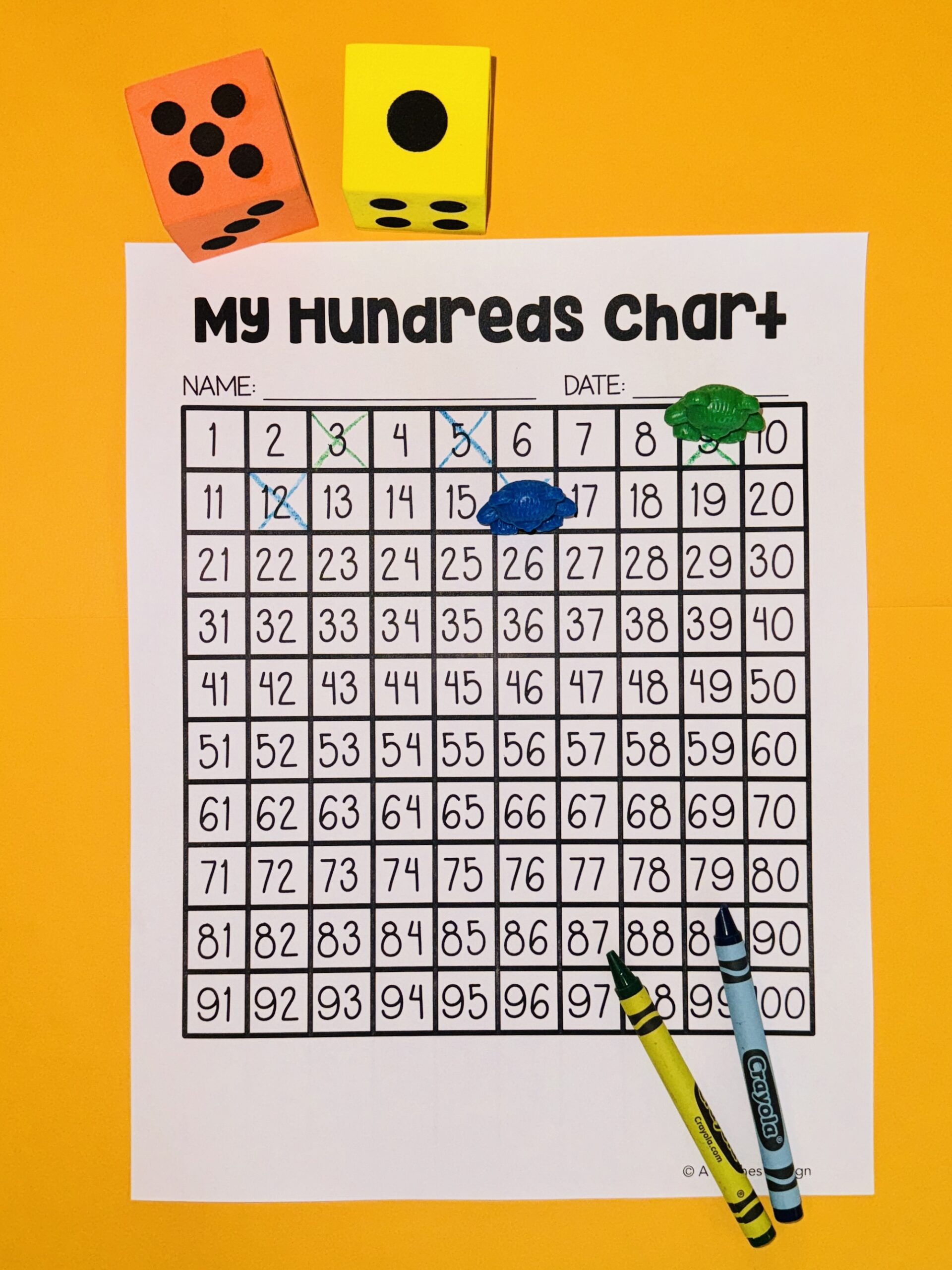 Roll and Add to 100 printable sheet.