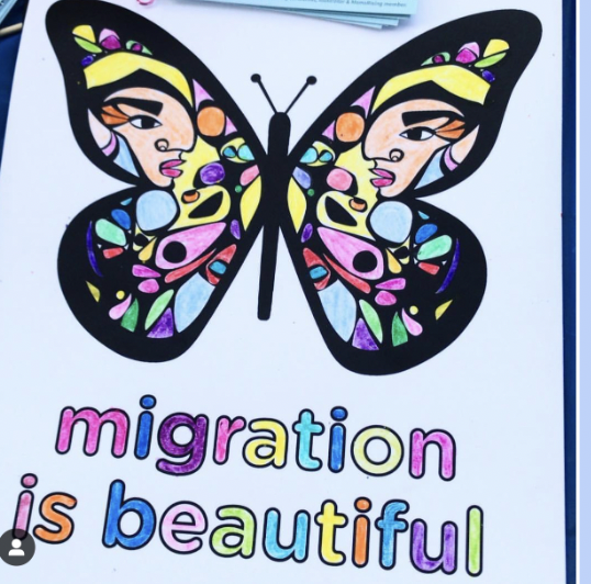 “Migration is Beautiful” Butterfly by Favianna Rodriguez, 