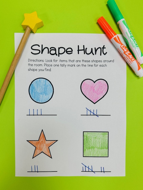 Shape Hunt Counting Walk activity