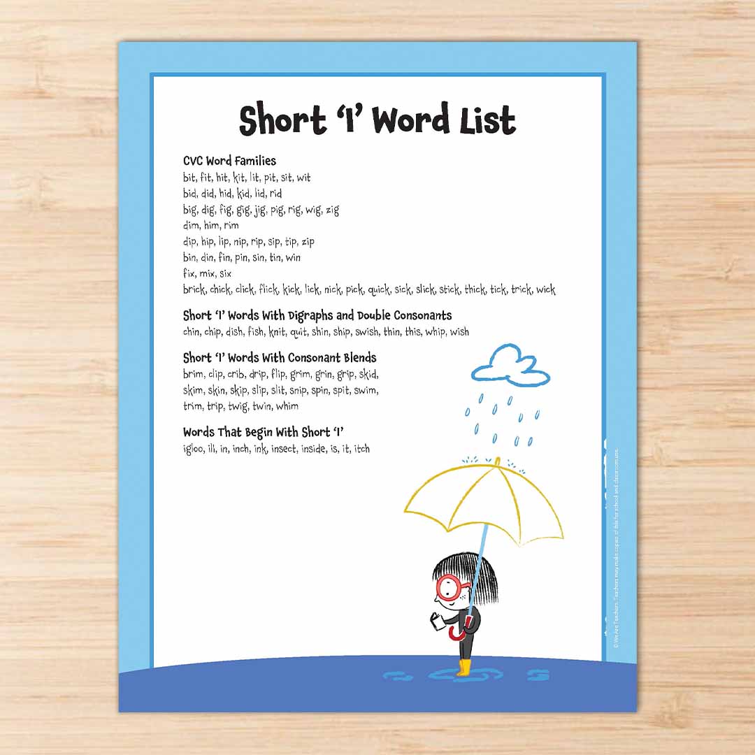 Short I Word List 