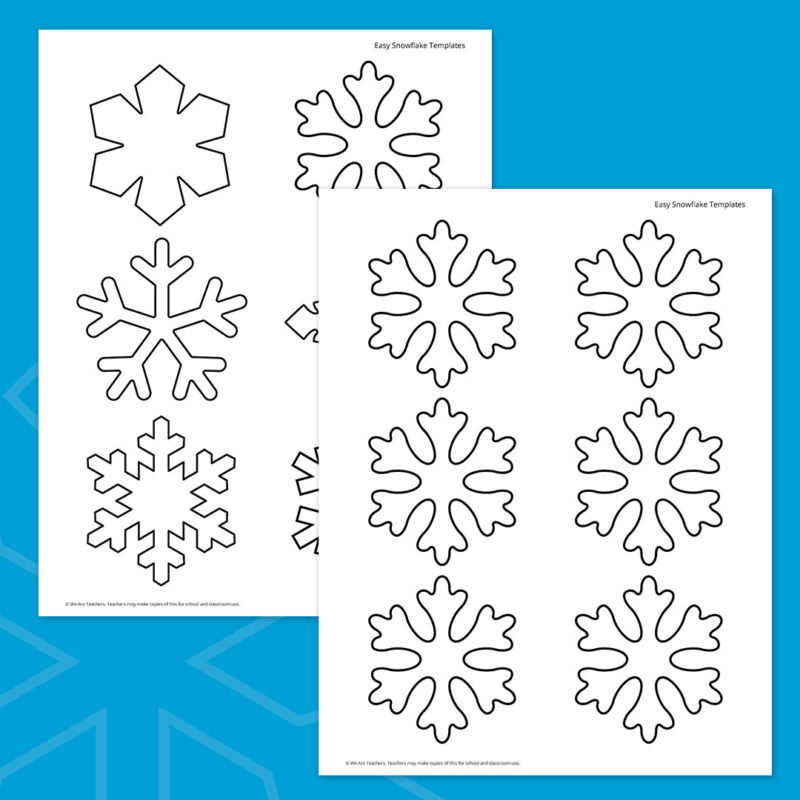 snowflakes in various sizes printable 