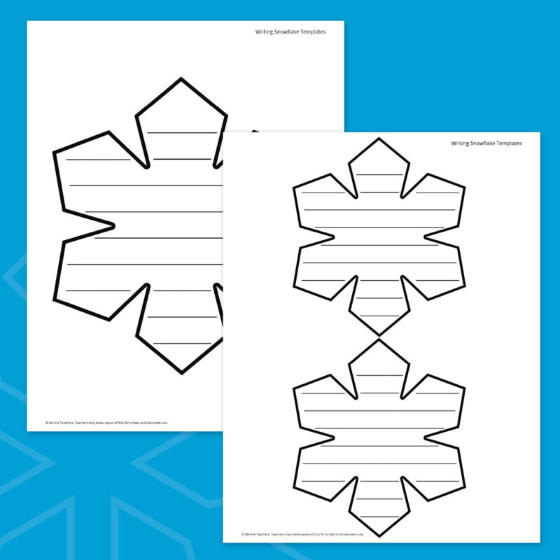 snowflake printable with writing lines 