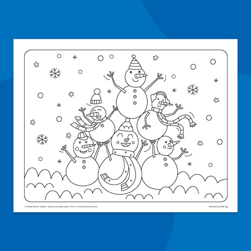 Snowman Pyramid Coloring Page