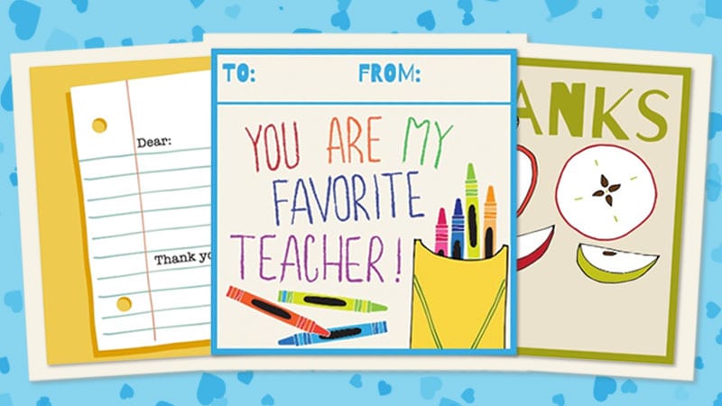 thank you cards for teachers ideas
