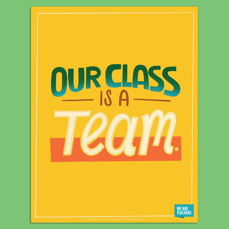 Our Class Is a Team - Teamwork Poster