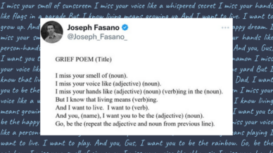 Image of one of Joseph Fasono's poetry prompts