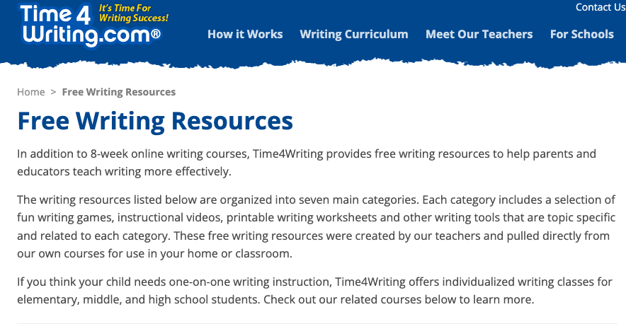 writing websites for teachers