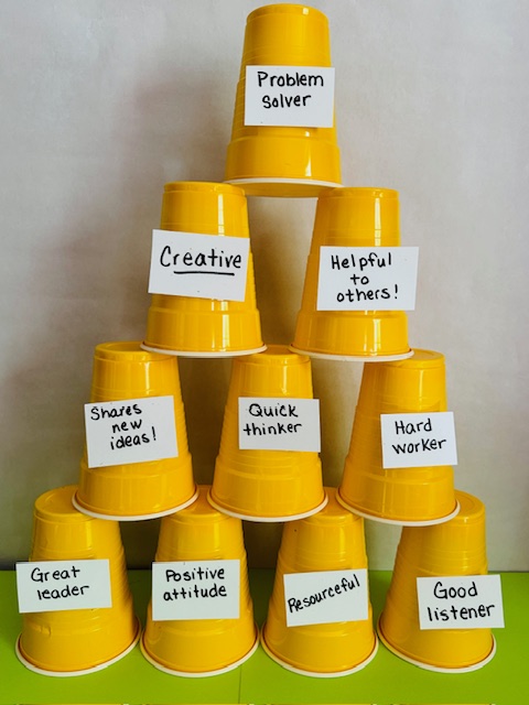 Tower of Strengths with red solo cups- team building games for adults