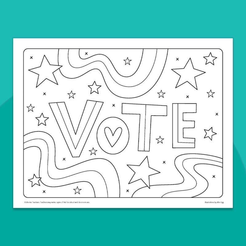 Vote coloring page