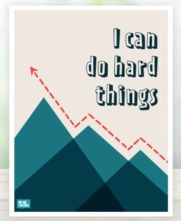 Growth mindset poster reading I Can Do Hard Things