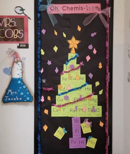 christmas tree classroom door decorations