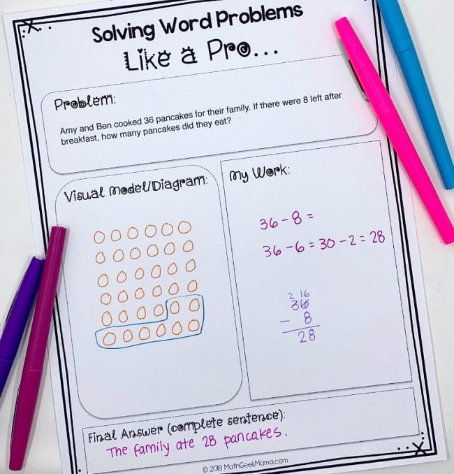 math word problem solving steps