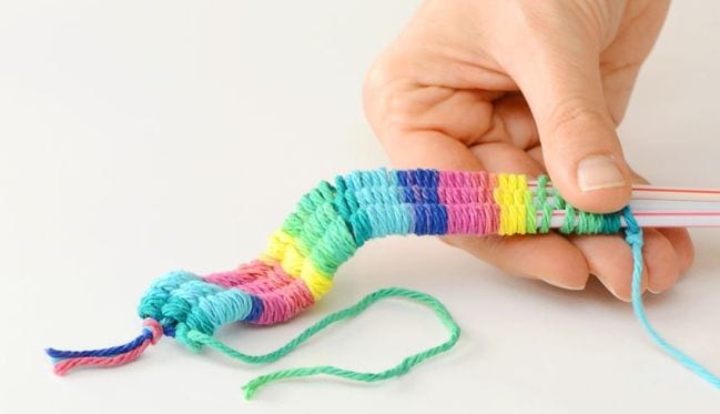Finger knitting for kids - The Craft Train