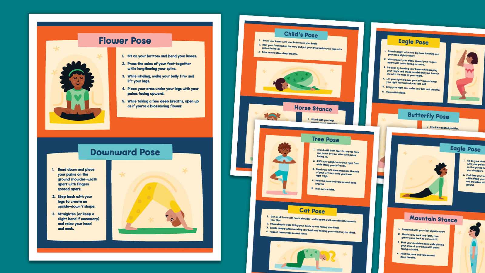 10 Autumn Yoga Poses for Kids (+ Printable Poster) | Kids yoga poses, Yoga  for kids, Yoga help