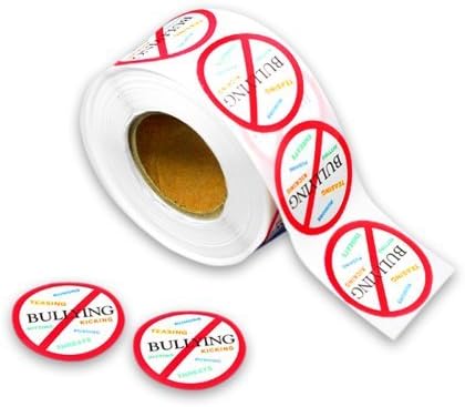 Roll of circular anti-bullying stickers