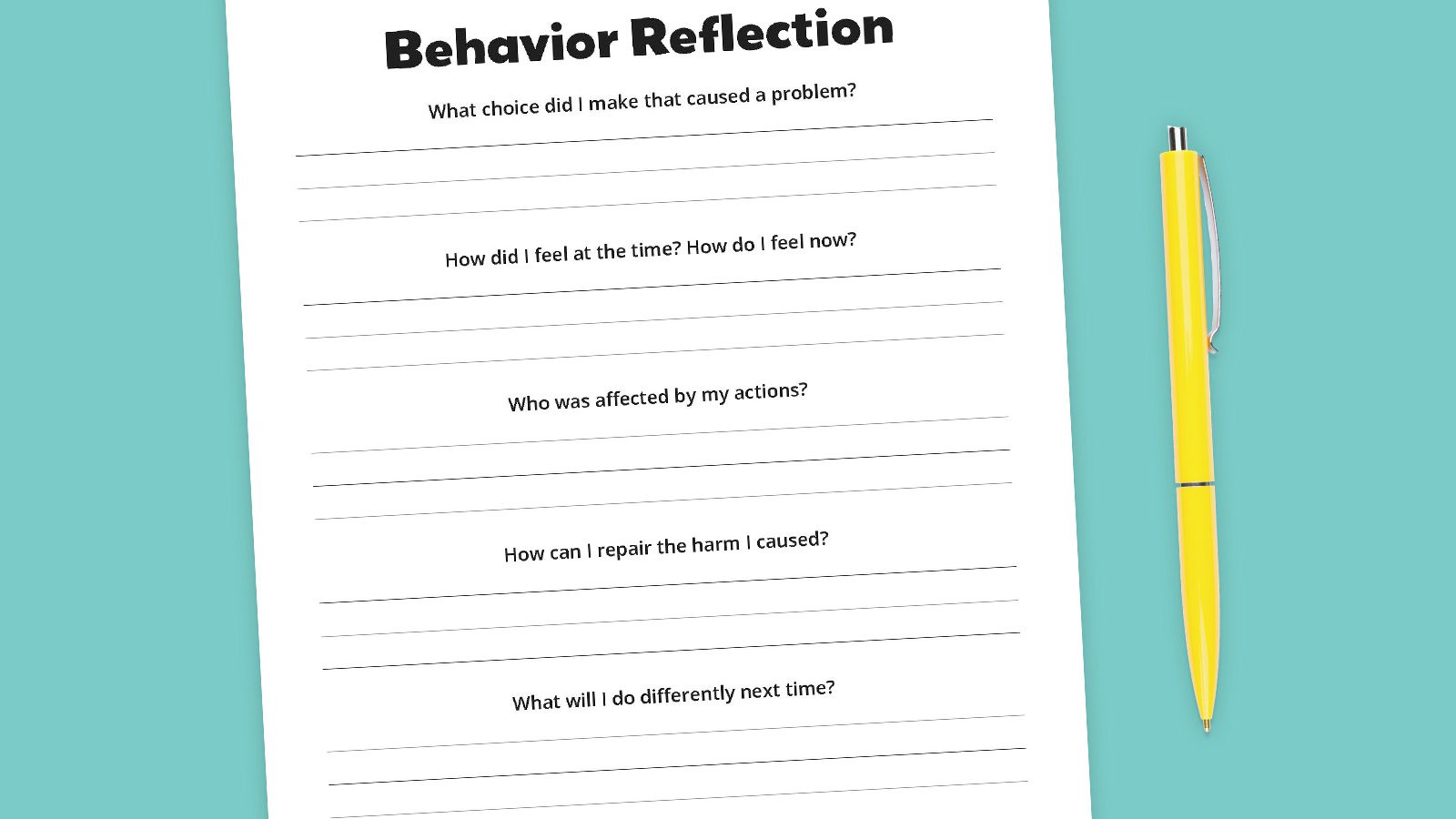 Need Behavior Reflection Sheets? Grab Our Free Bundle