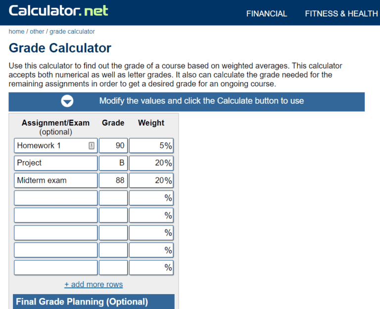 assignment weighted grade calculator