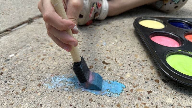 painting with sidewalk chalk paint