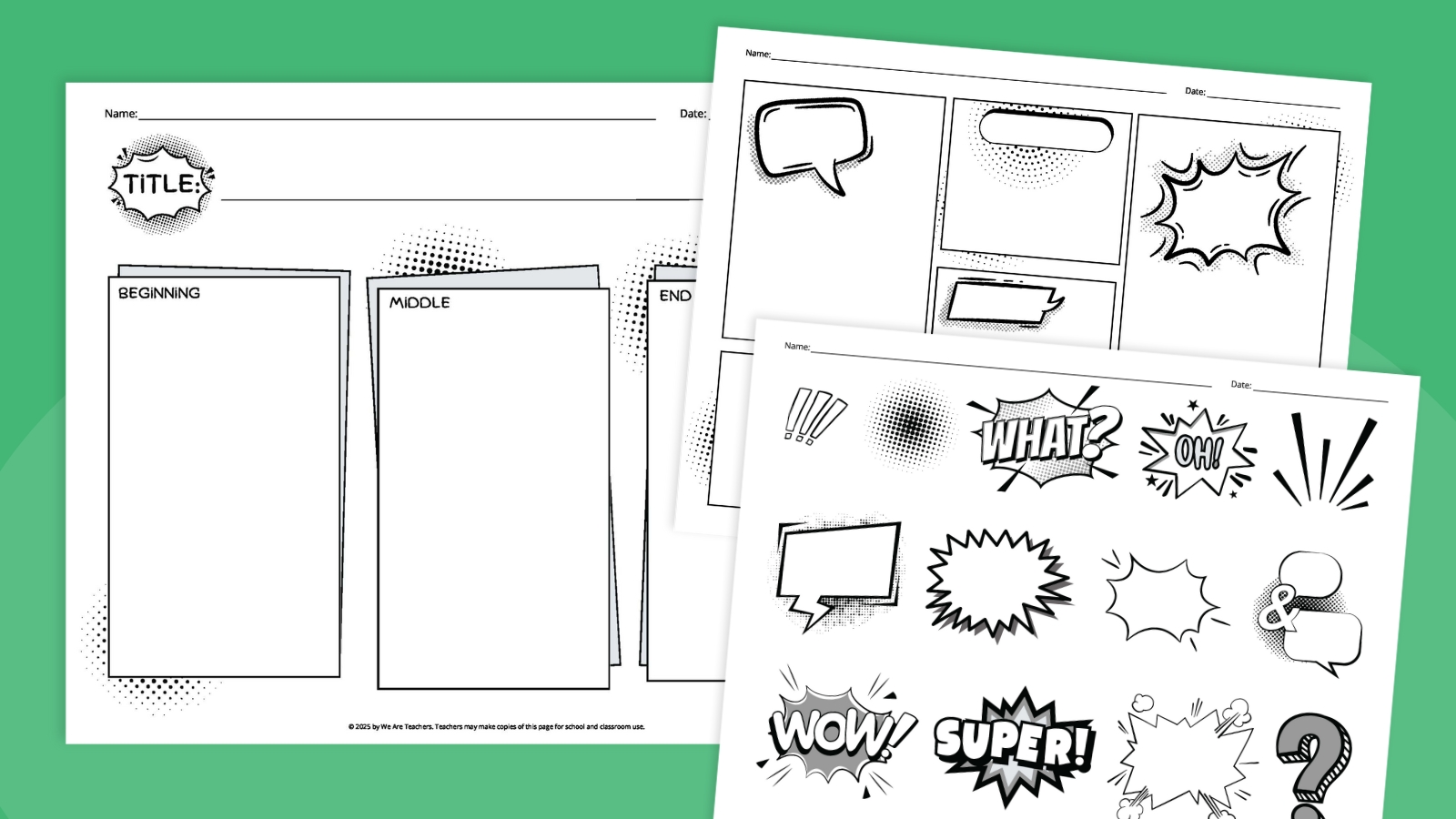 Free Printable Comic Strip Template Bundle