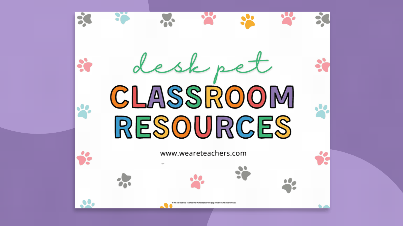 Gif featuring a bundle of desk pet printable classroom resources.