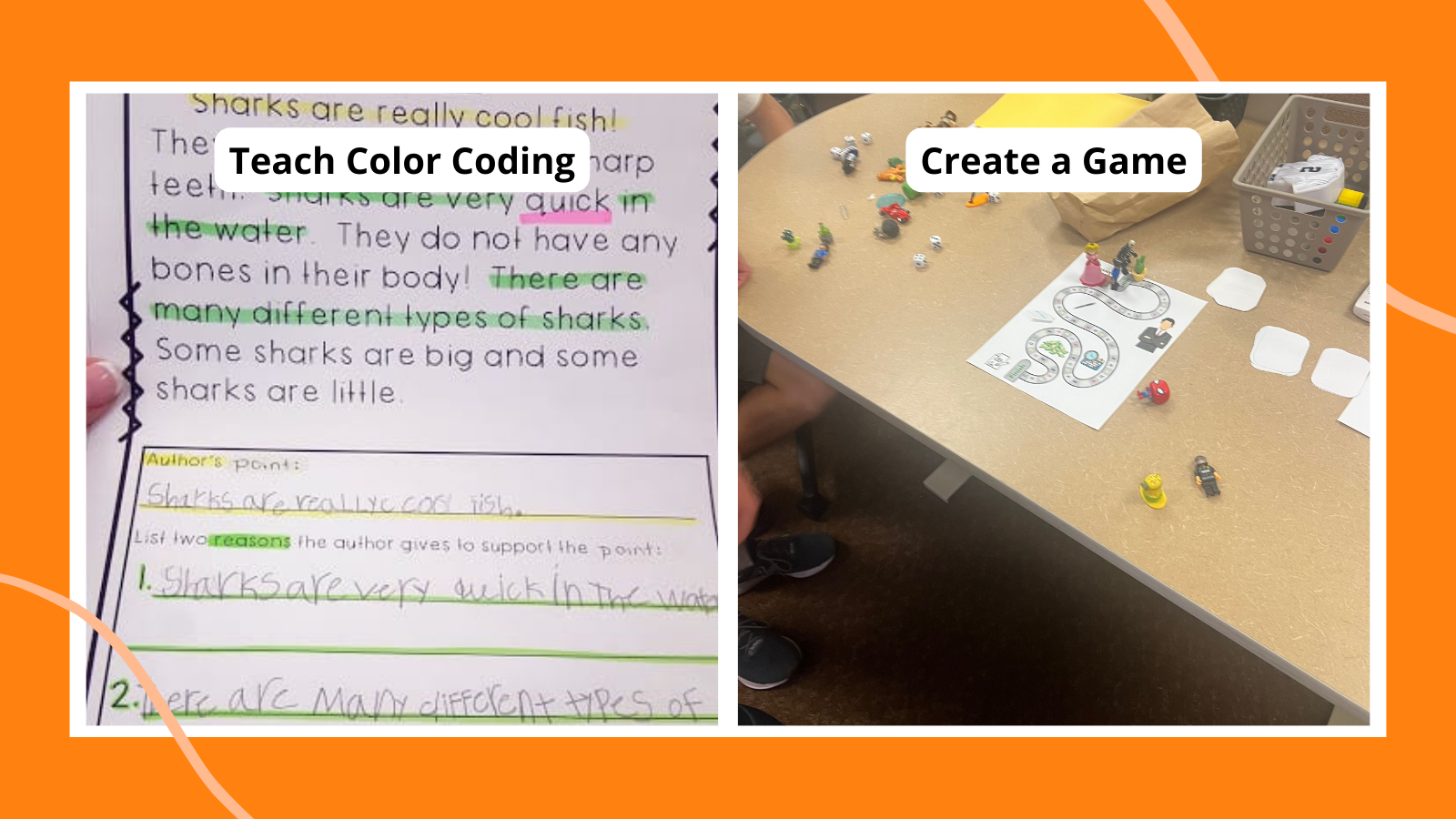 examples of differentiated instruction color coding and a student made game
