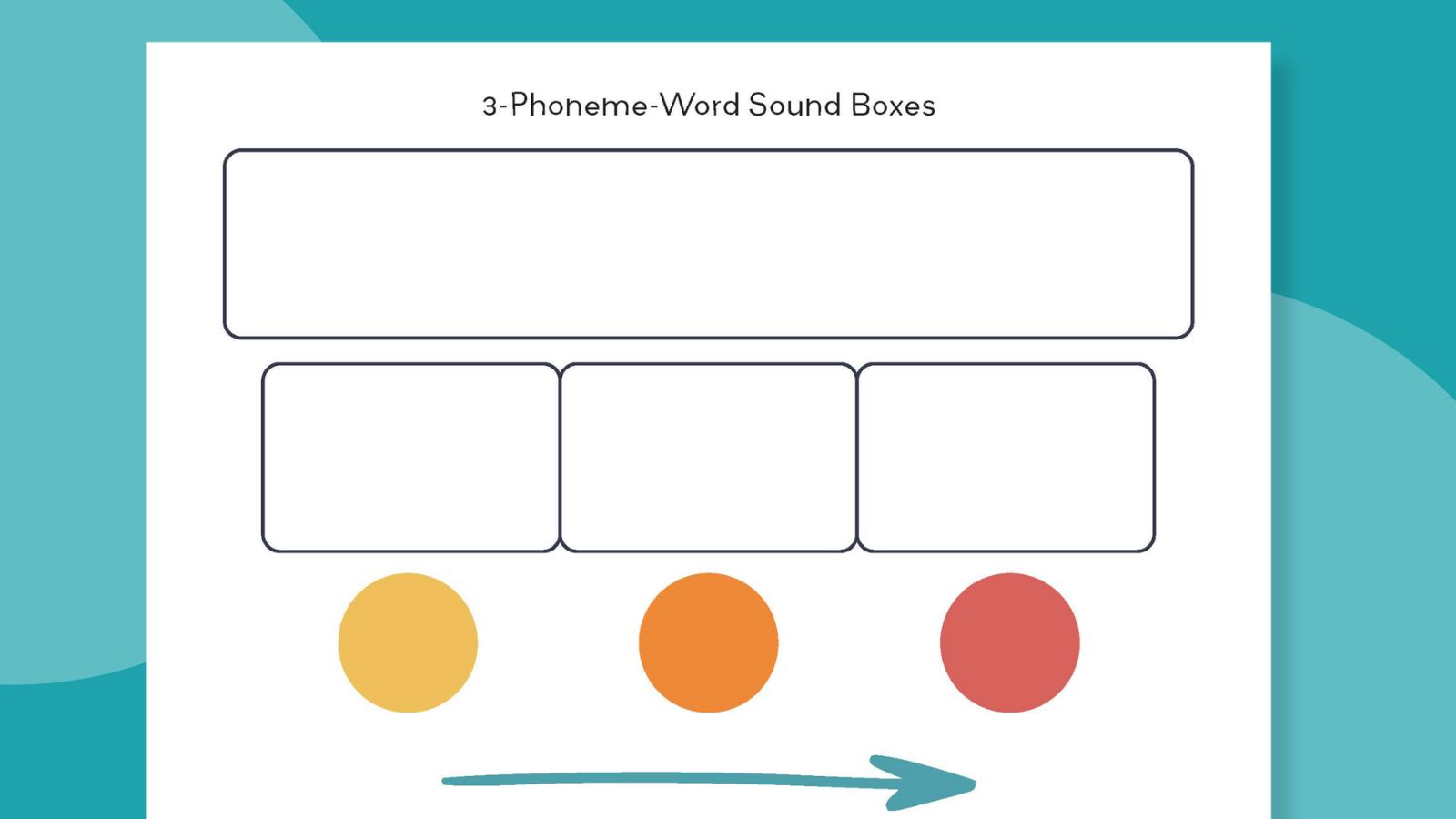 3 phoneme Elkonin sound box printable.