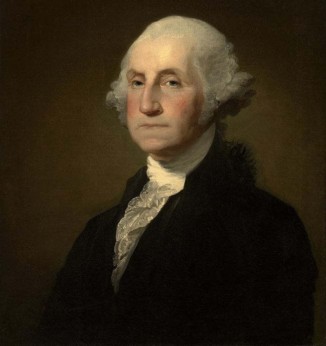 Portrait of George Washington, as an example of famous world leaders