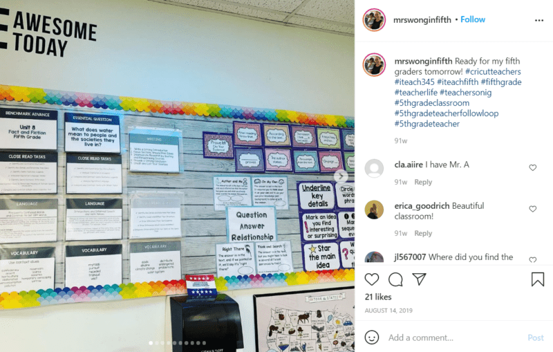 Still of inspiring fifth grade classroom ideas wall of knowledge from Instagram