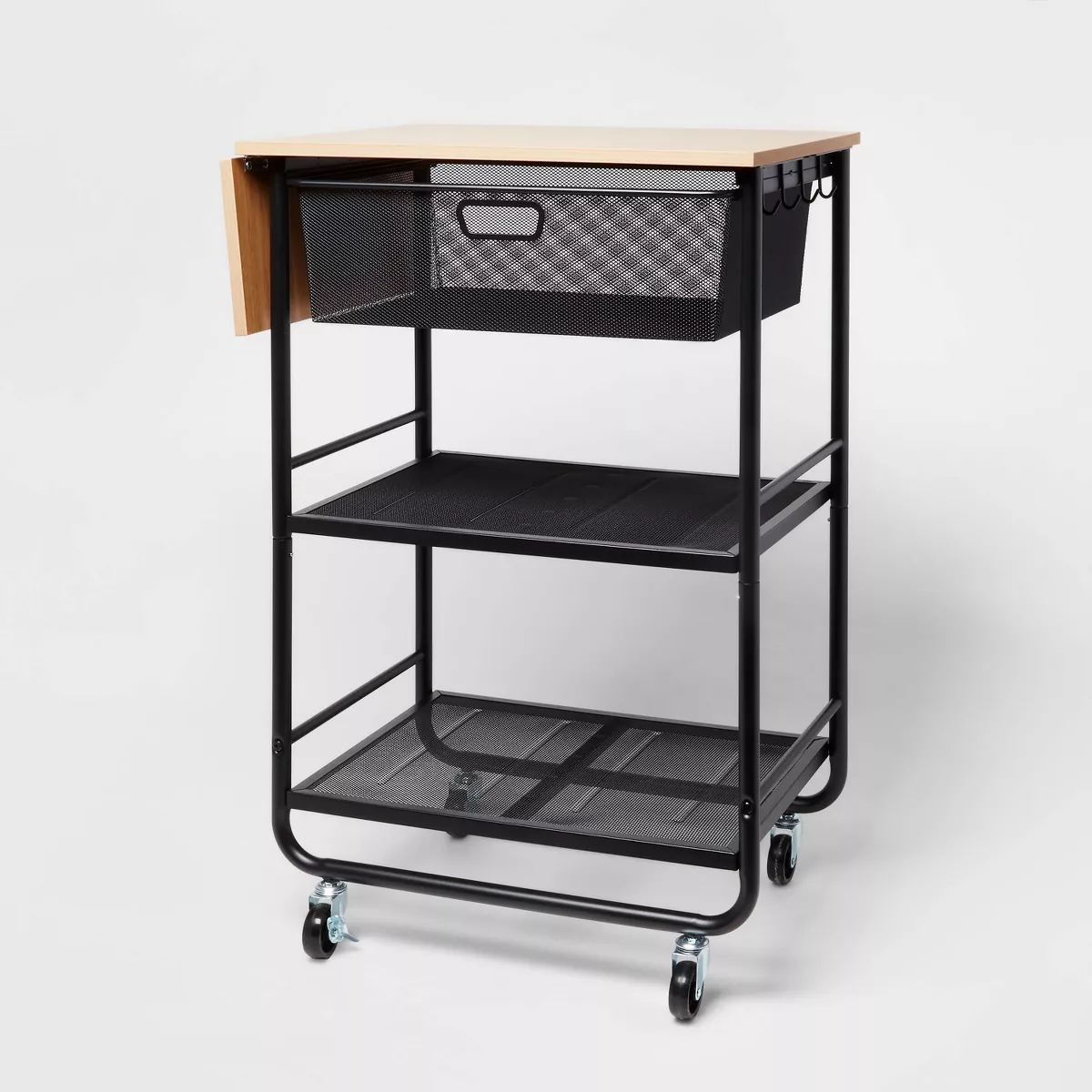 metal storage cart with wood top for teacher rolling cart - roller carts for teachers