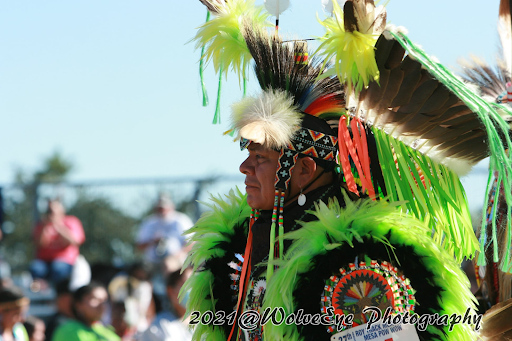 Native american wearing headdress