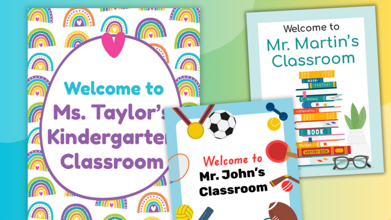 classroom welcome door signs