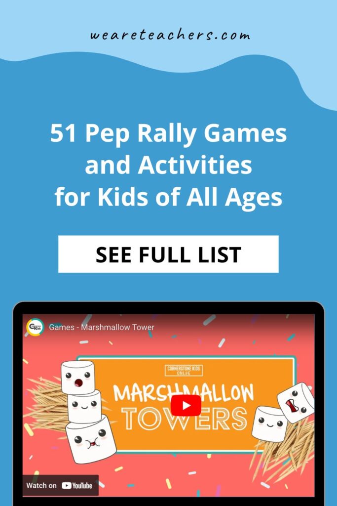 Rally your students by including these pep rally games and activities for all ages and abilities in your next pep rally!