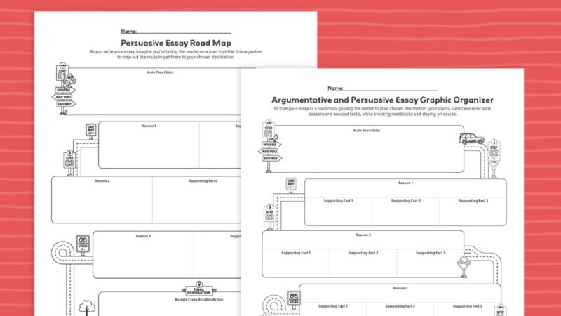 Persuasive essay road map graphic organizers