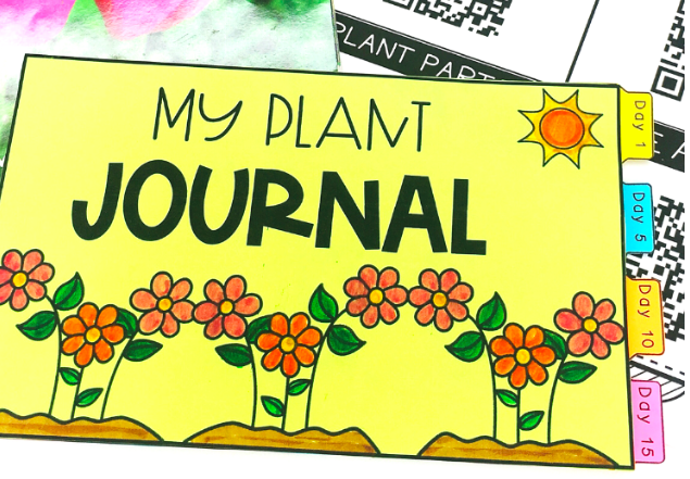 A colorful yellow booklet labelled My Plant Journal