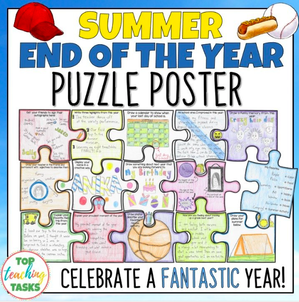 A puzzle poster as an example of end of year activities