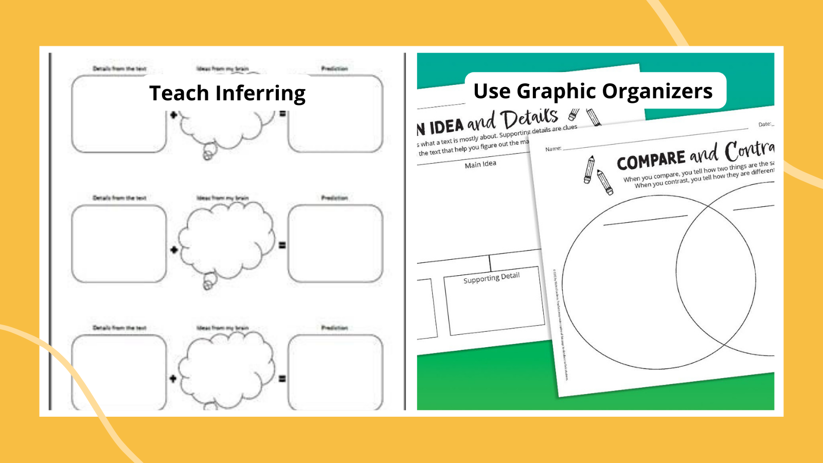 examples of graphic organizers for reading comprehension strategies
