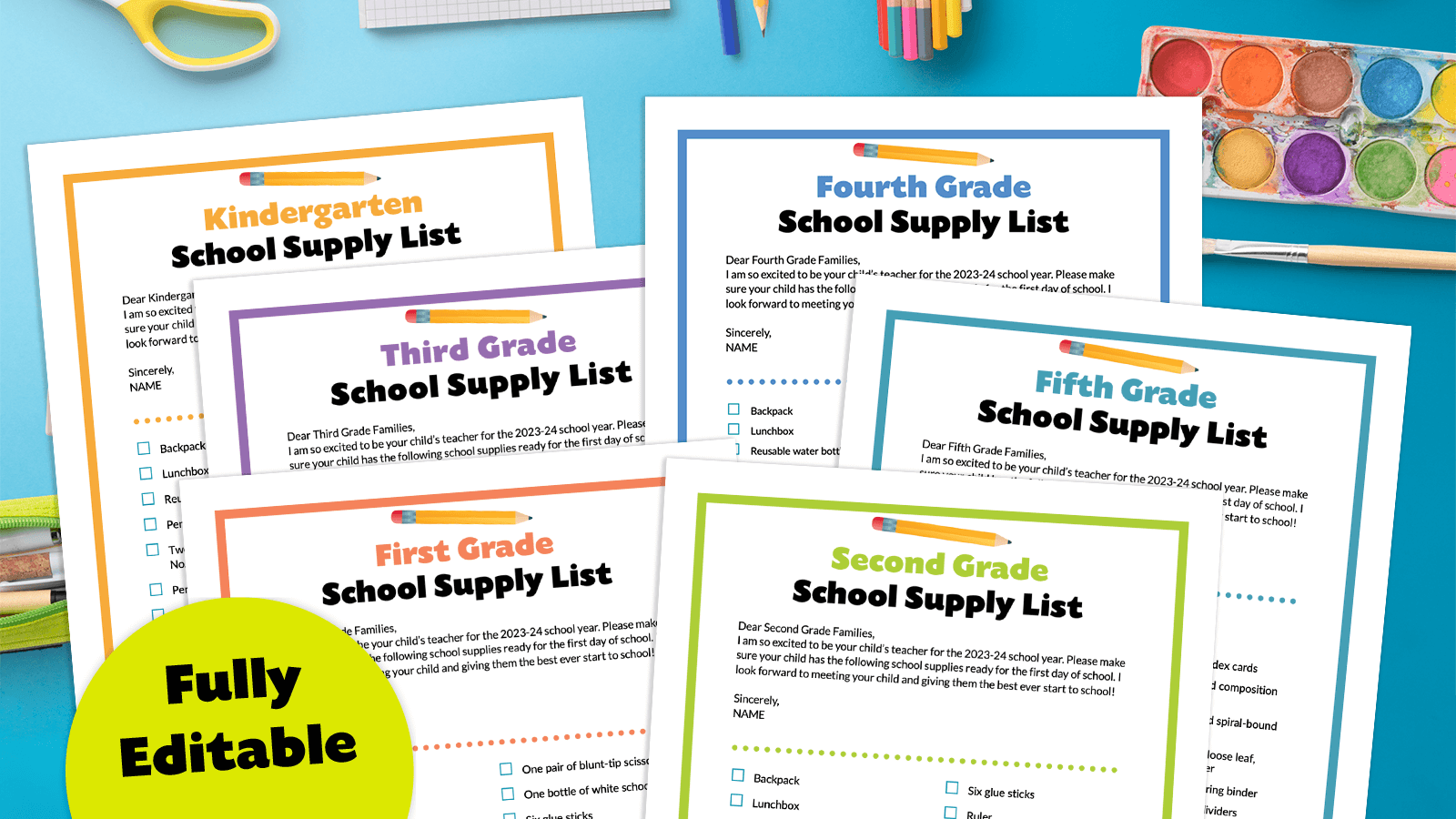 Get These Free School Supply Lists—One for Each Grade K5