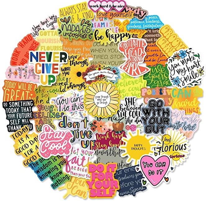 Colorful vinyl stickers for teens as an example of inexpensive gift ideas for students