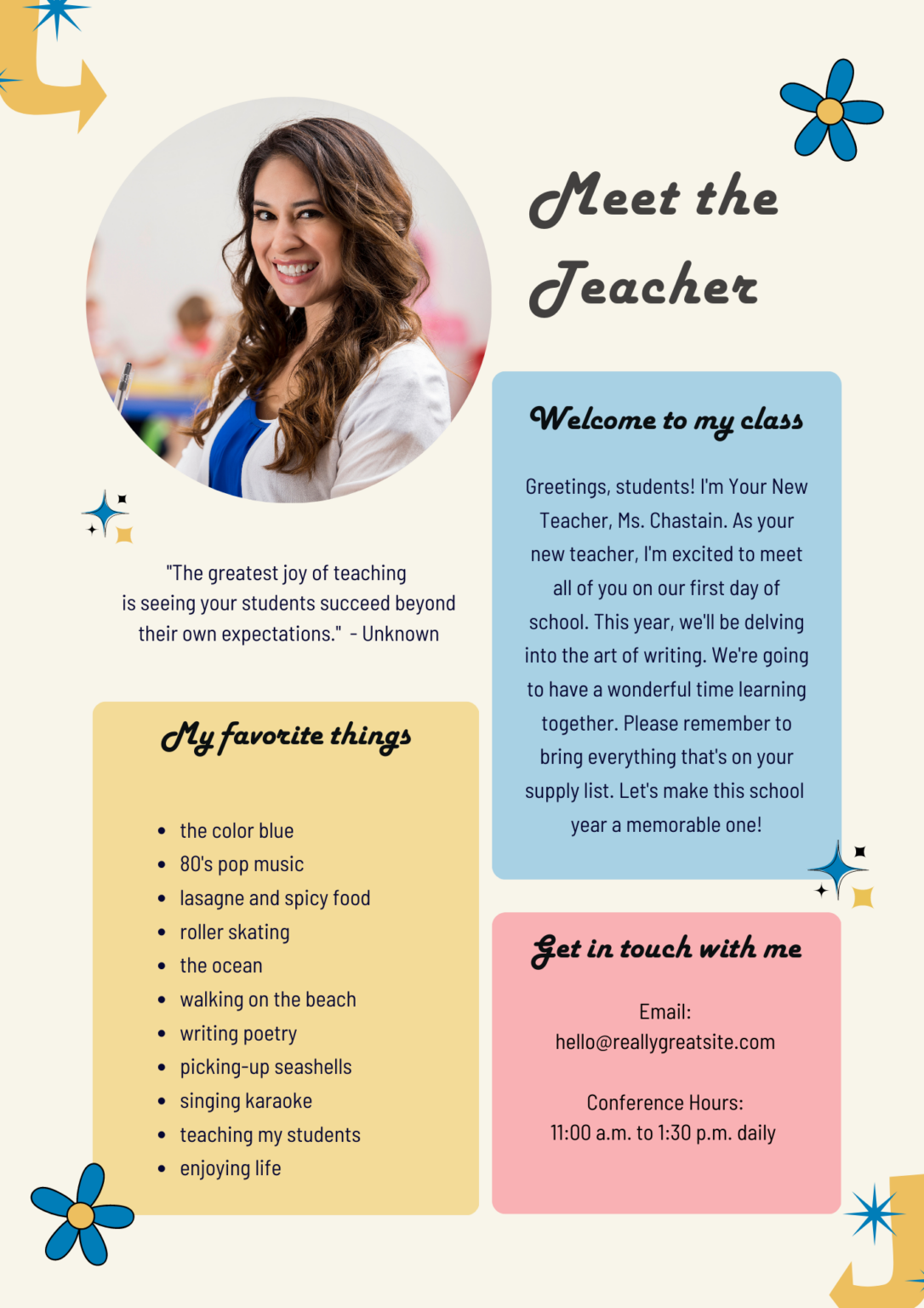 Teacher Introduction Letter to Parents Examples