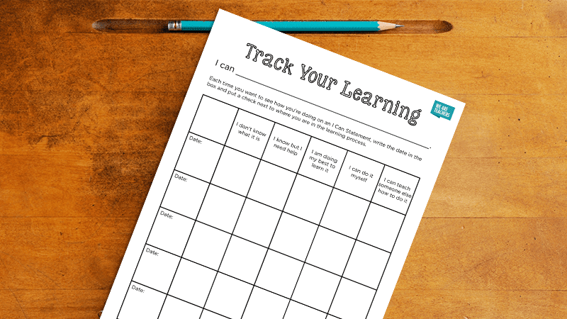 tracker to track progress towards a goal for goal setting with students 