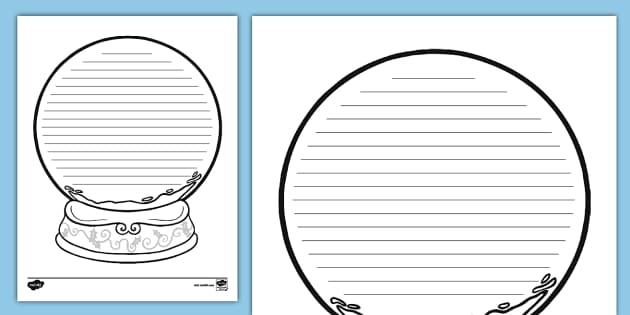 Twinkl snow globe writing sheets