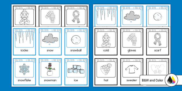 Twinkl winter pairs matching game